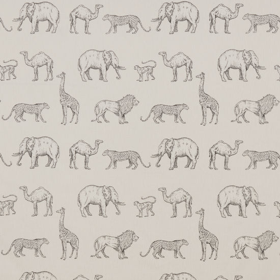 Prairie Animals Anthracite Fabric by the Metre