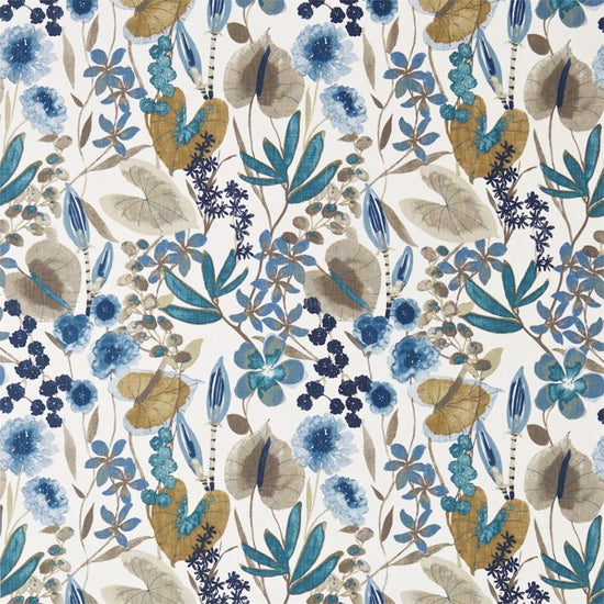 Nalina Indigo Mustard Stone 120333 Fabric by the Metre