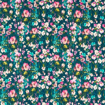 Wild Meadow Kingfisher Velvet Fabric by the Metre