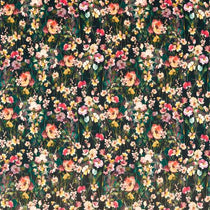 Wild Meadow Noir Velvet Fabric by the Metre