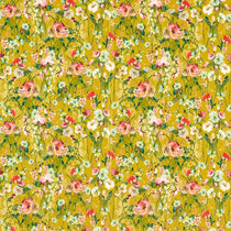 Wild Meadow Ochre Velvet Fabric by the Metre