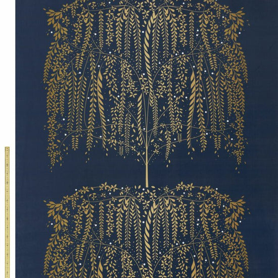 SM Willow Tree Velvet Navy Apex Curtains