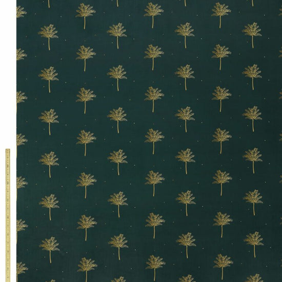 SM Tropical Palm Velvet Forest Green Valances