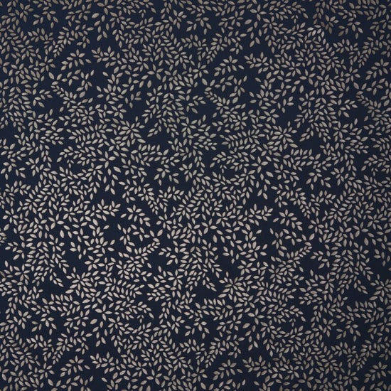 SM Metallic Leaves Smokey Blue Upholstered Pelmets