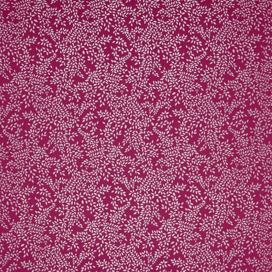SM Metallic Leaves Fuchsia Fabric by the Metre
