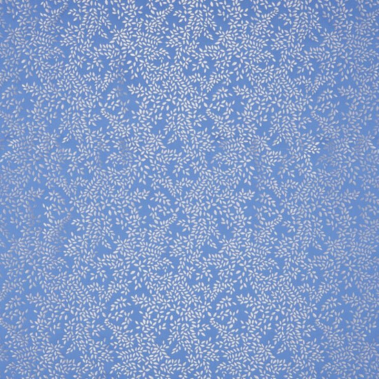 SM Metallic Leaves Cornflower Blue Apex Curtains