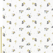 SM Lemon Cluster Sateen White Fabric by the Metre