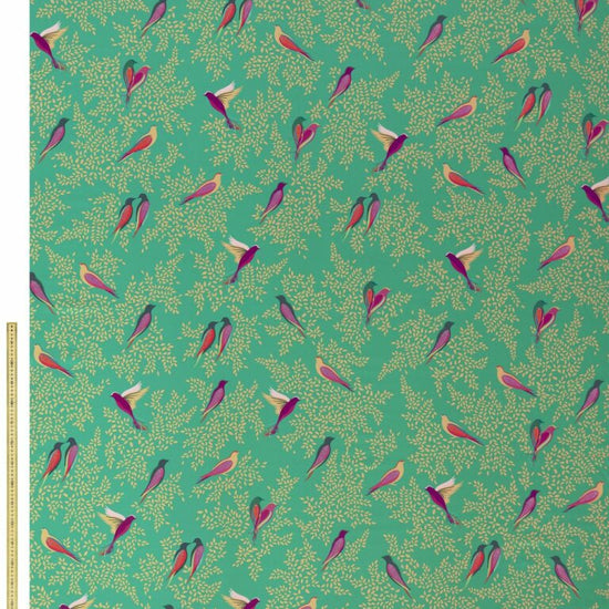 SM Green Birds Sateen Samples