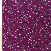 SM Butterflies And Trellis Velvet Purple Fabric by the Metre