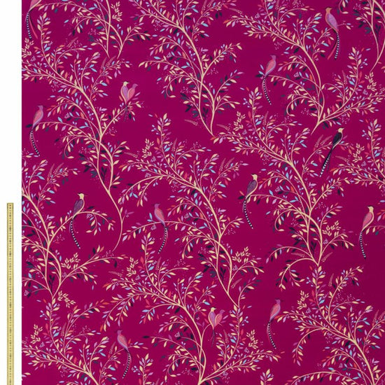 SM Birds Of Paradise Velvet Fuschia Apex Curtains