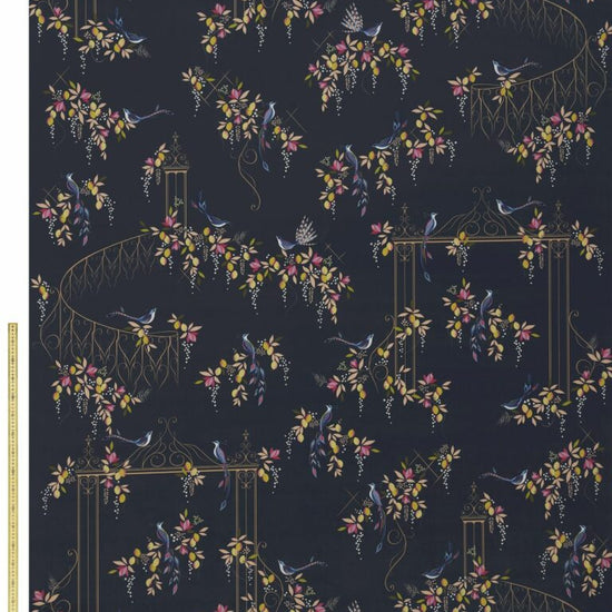 SM Bird And Gate Velvet Deep Navy Apex Curtains