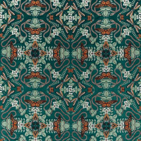 Emerald Forest Teal Jacquard Upholstered Pelmets