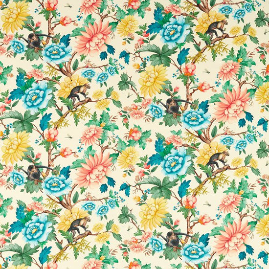 Sapphire Garden Ivory Fabric by the Metre