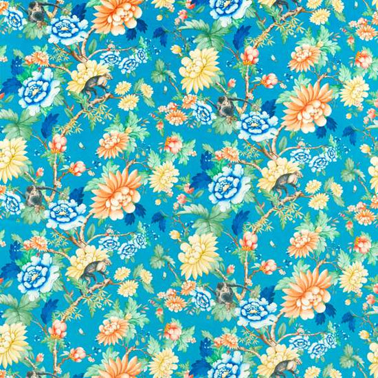 Sapphire Garden Sapphire Velvet Fabric by the Metre