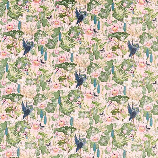 Waterlily Blush Velvet Fabric by the Metre