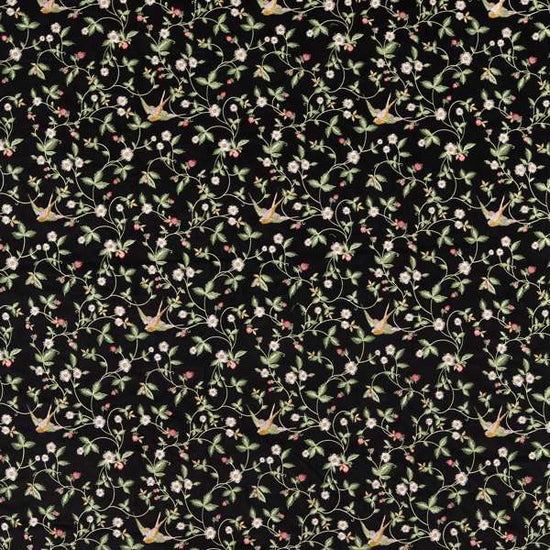Wild Strawberrt Noir Embroidery Fabric by the Metre