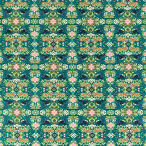 Wonderlust Tea Story Teal Velvet Fabric by the Metre