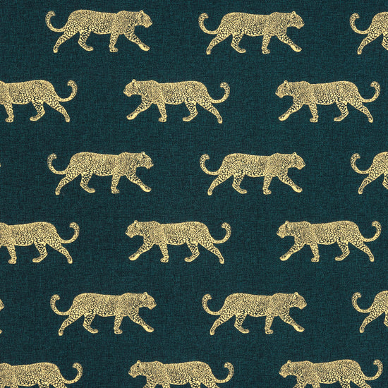 Leopard Panama Teal Apex Curtains
