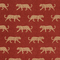 Leopard Panama Burnt Orange Fabric by the Metre