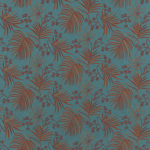 Bengkulu Teal Fabric by the Metre