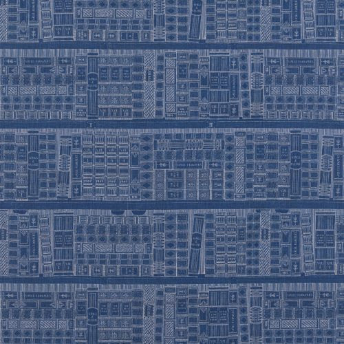 Library-Indigo Fabric by the Metre