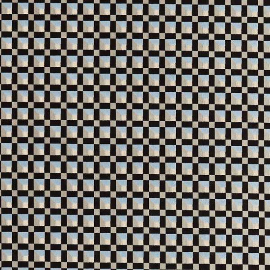 Blocks Cornflower Black Earth Sketched 133898 Fabric by the Metre